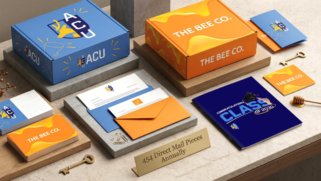 Branded direct mail packaging and printed materials