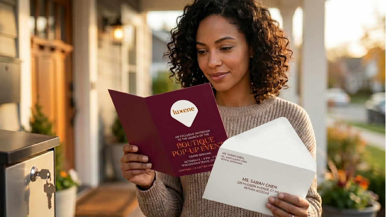 Reading a mailed event invitation