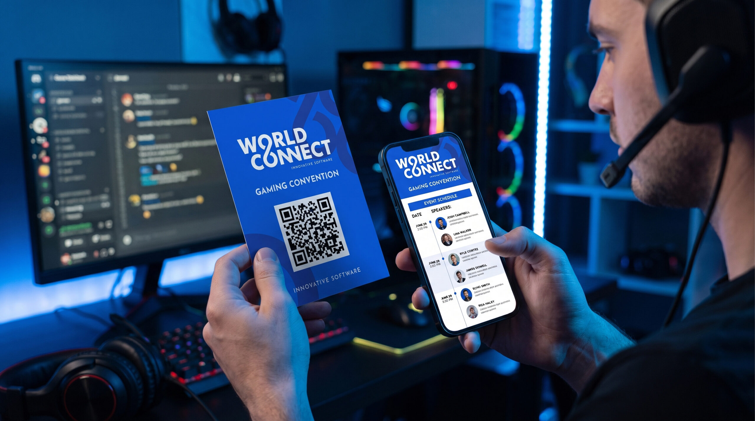 Scanning a QR code event flyer