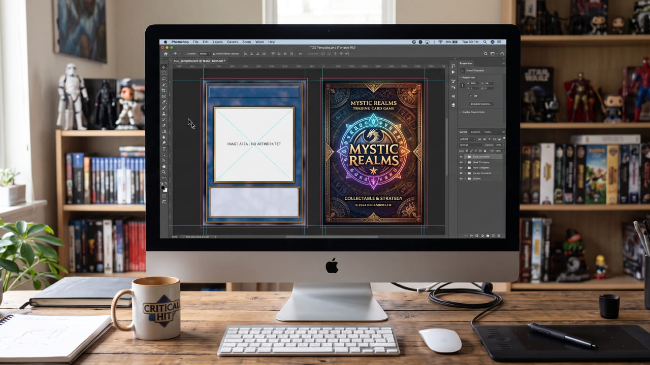 Front and back trading card design templates