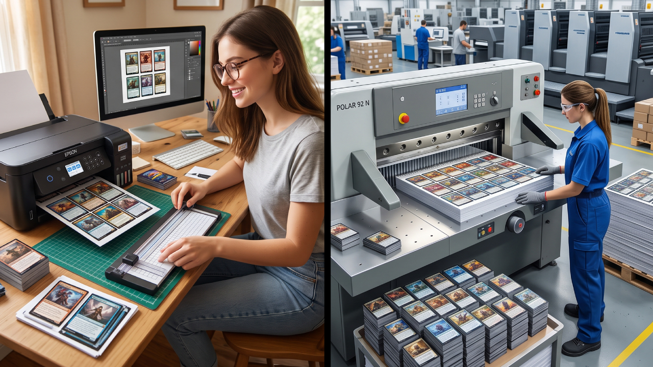 Home card printing versus professional industrial print production