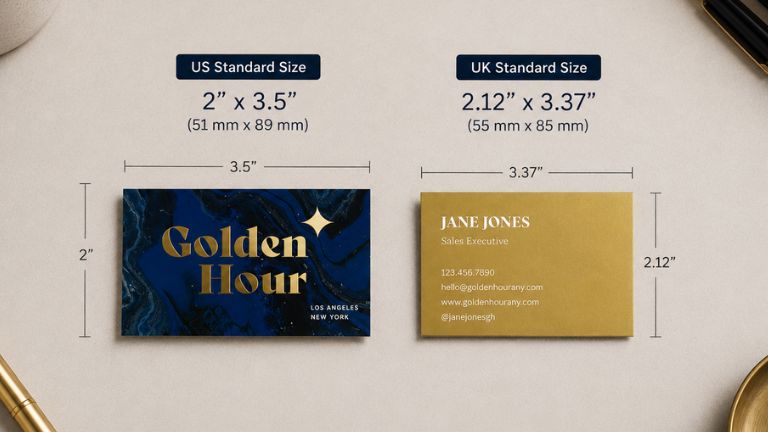 Standard business card sizes comparison guide