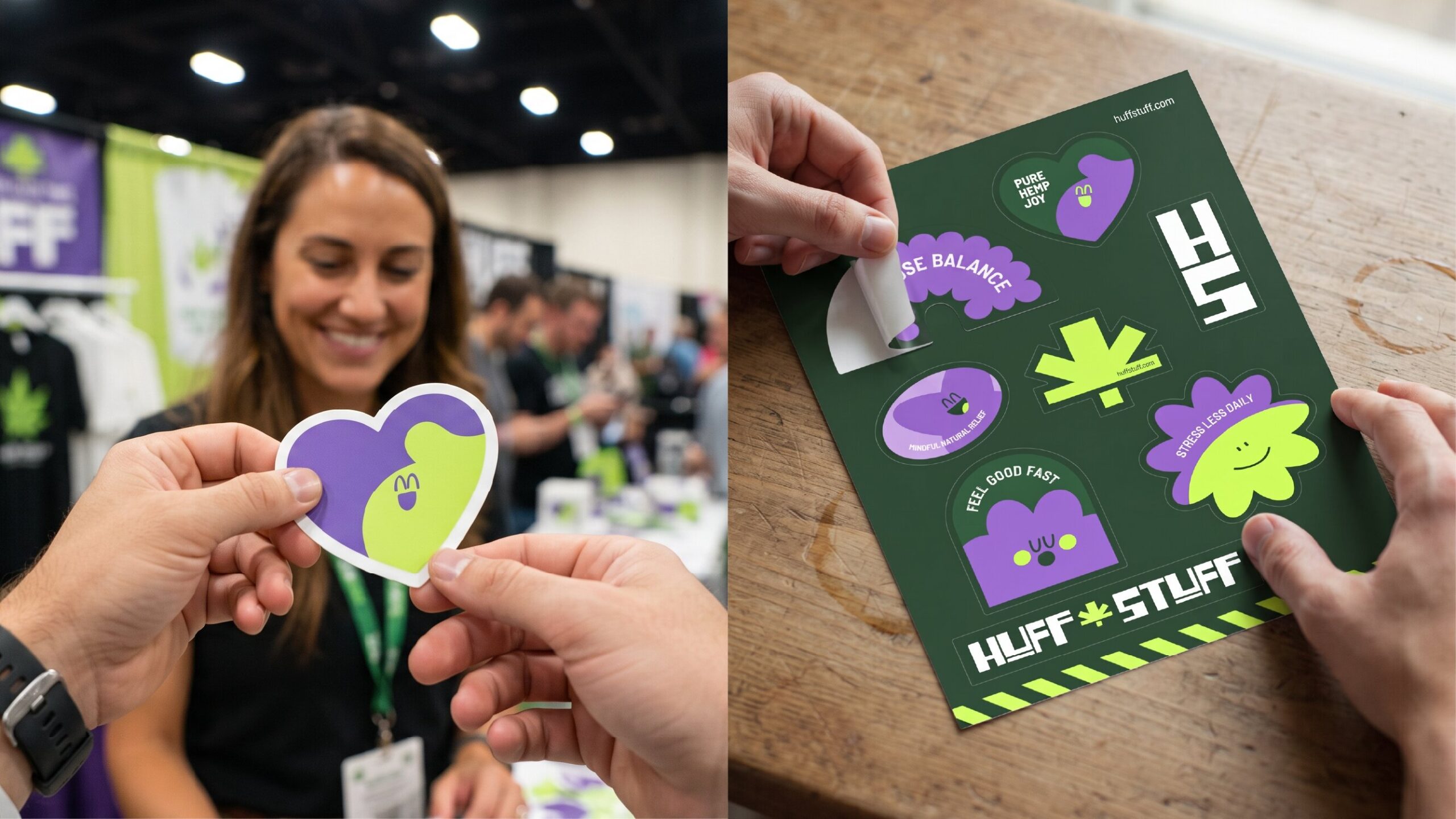 Comparison of a die-cut sticker and a kiss-cut sticker sheet