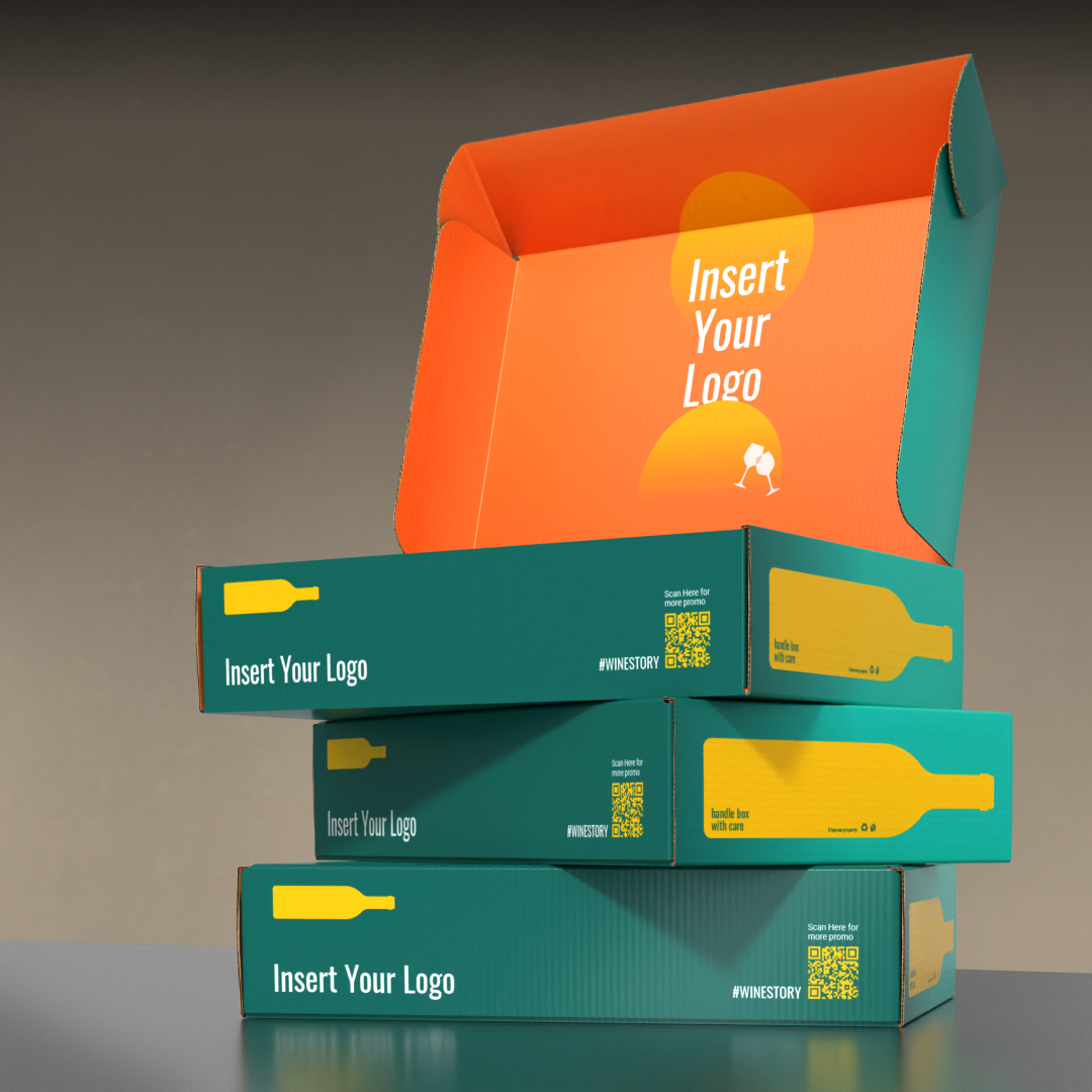 Stacked custom boxes for beverage packaging