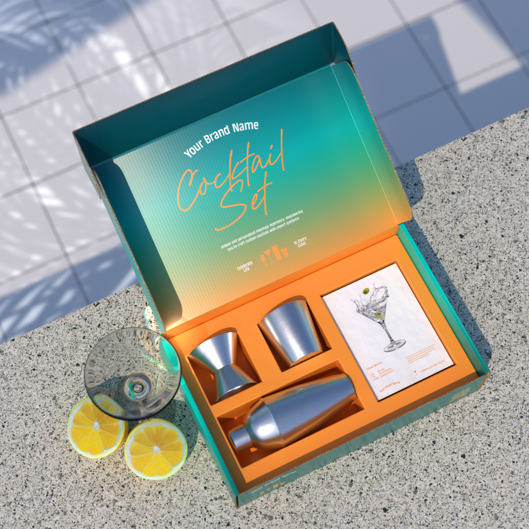Custom packaging with beverage promotional kit
