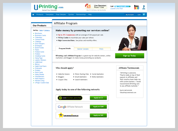 UPrinting Affiliate Program