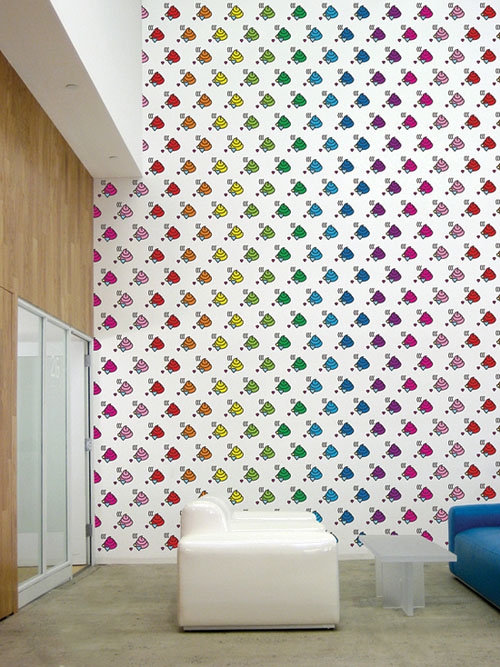 Wall Graphic Designs - white wall colorful decals