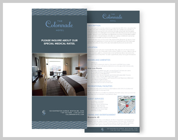 The Colonnade Hotel Rack Card