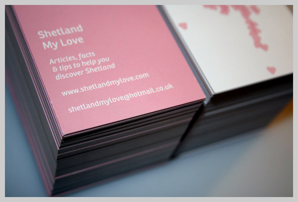 Pink Business Cards - Shetland My Love