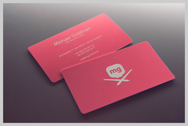 Pink Business Cards - MG Creative