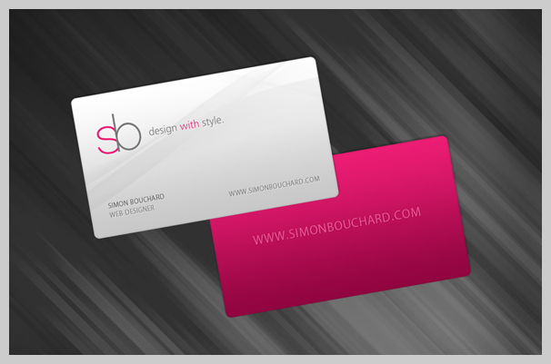 Pink Business Cards - Simon Bouchard