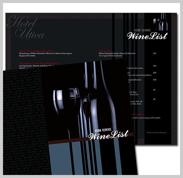 Wine Menu Design - Hotel Utica