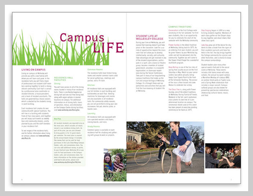 College Brochure Design - Wellesley College Orientation Series