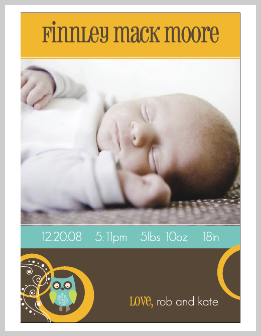 Custom Birth Announcement - Finnley Mack Moore