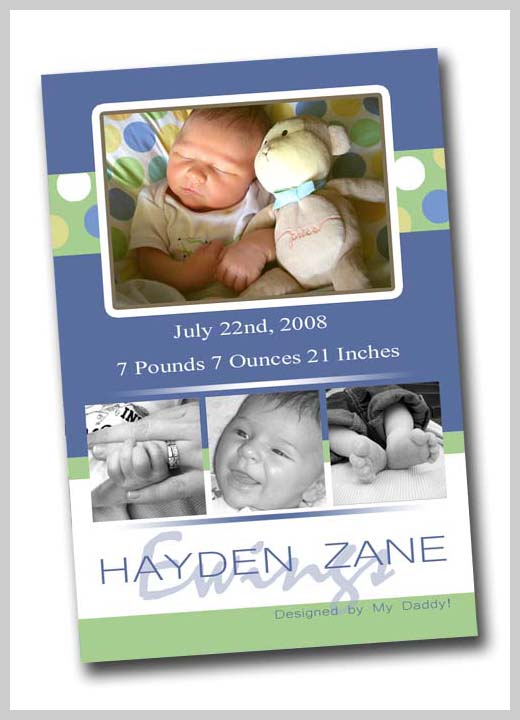 Custom Birth Announcement - Hayden Zane Ewings