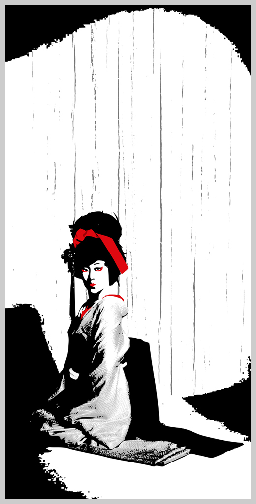 Digital Canvas Print - Kneeling Geisha