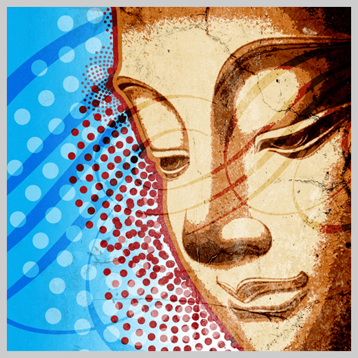 Digital Canvas Print - Buddha with Dots