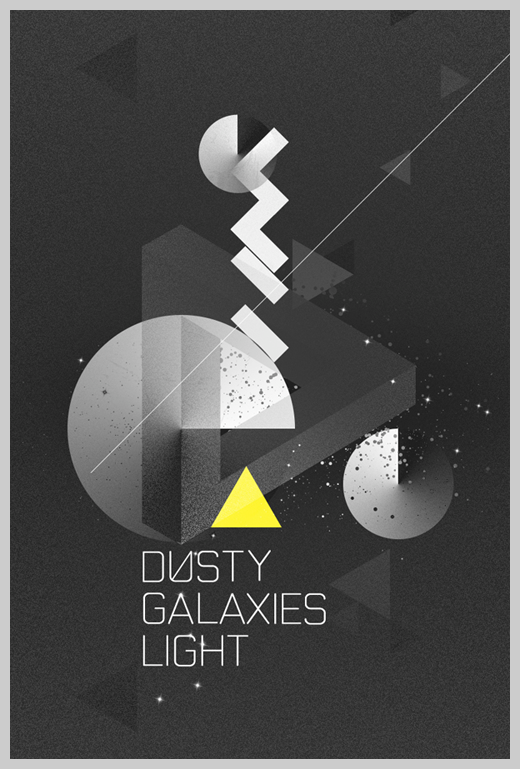 Minimalist Poster Design Examples - Dusty Galaxies Light