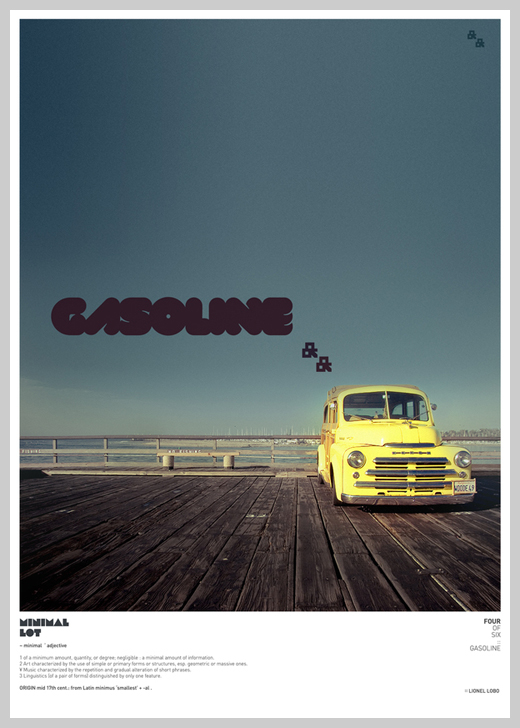 Minimalist Poster Design Examples - Minimal Lot: Gasoline