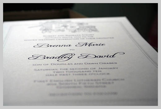 Wedding Invitation Greeting Cards - Brenna Marie and Bradley David