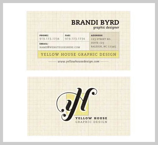 Yellow Business Cards - Yellow House Redesign