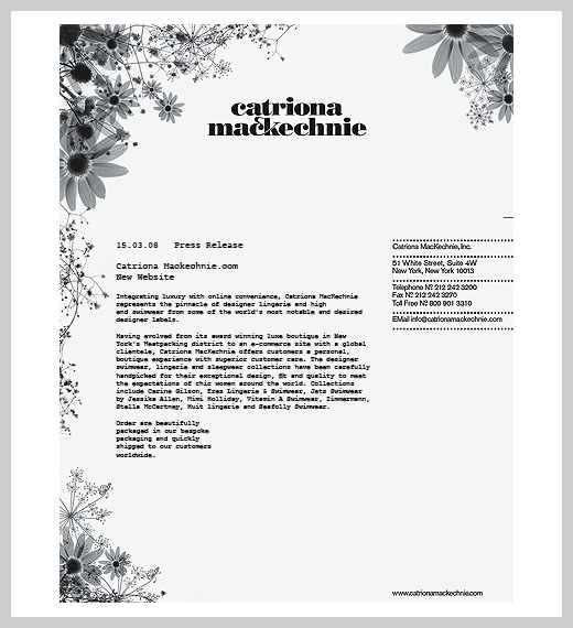 Company Letterhead Design - Catriona Mackechnie