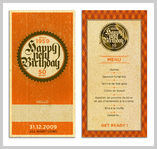 Sample Party Invitations - Happy New Birthday