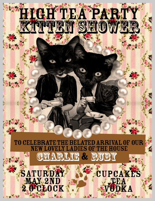 Sample Party Invitations - Kitten Shower