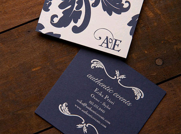 Square Business Card - Authentic Events