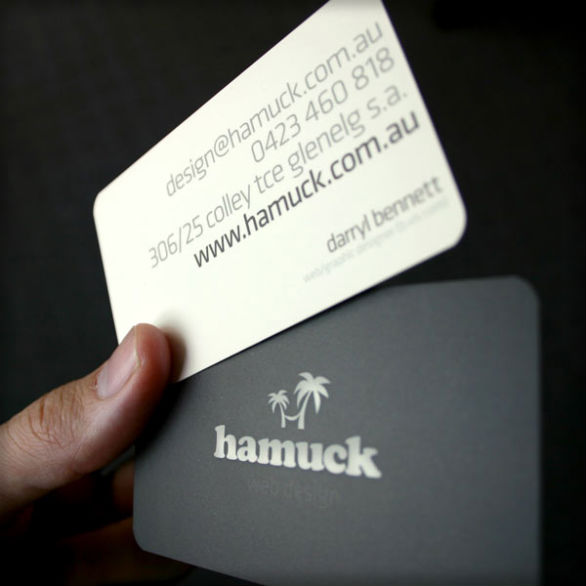 Custom Shaped Business Cards - Hamuck Web Design