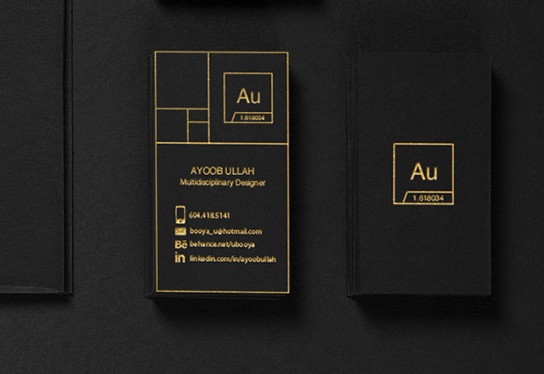 Black Business Card - Gold