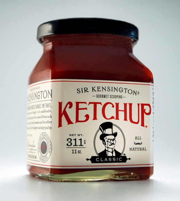 Food Label Design - Gourmet Scooping Ketchup