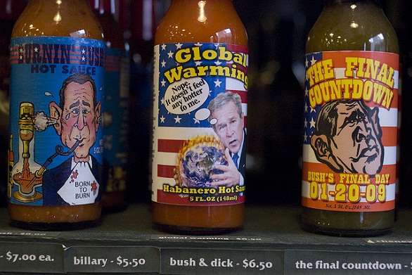 hot sauce labels - bush themed labels