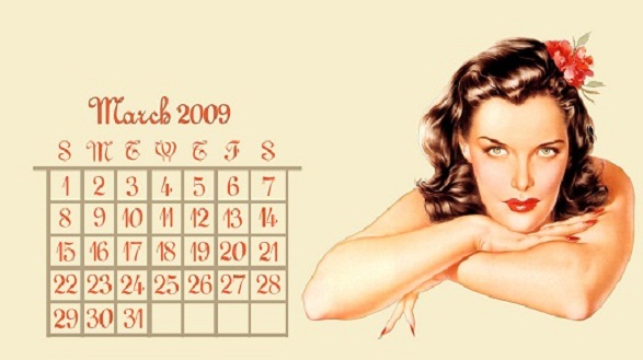Pin-Up Girl Calendar - March by Yorksensation