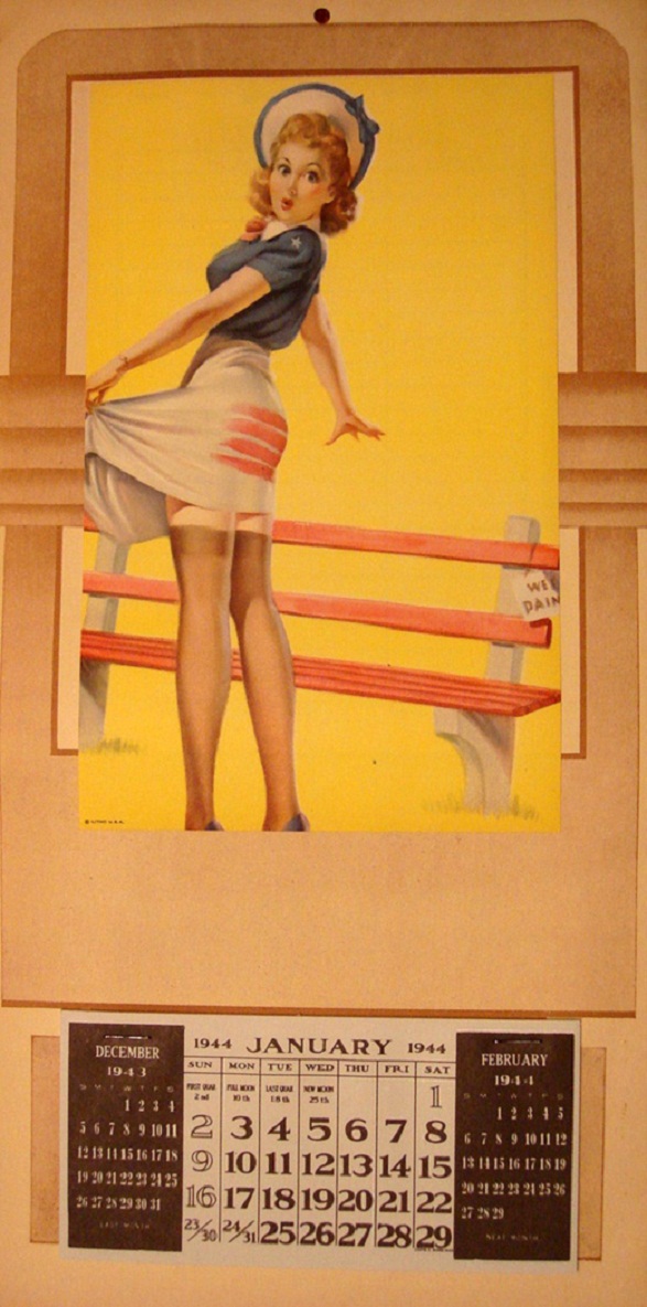 Pin-Up Girl Calendar - 1944 Vintage 
