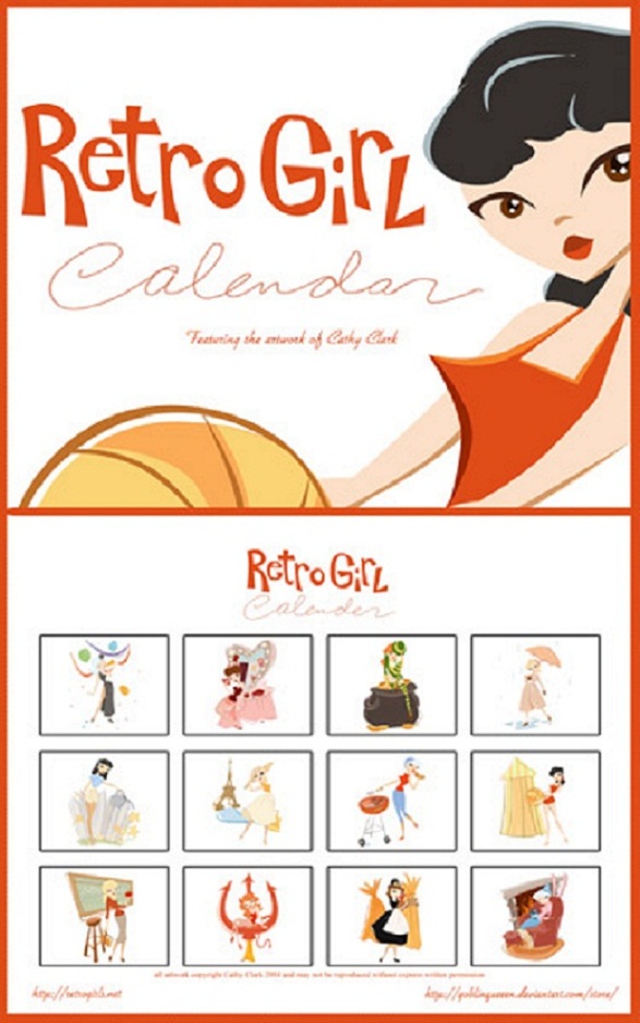 Pin-Up Girl Calendar - Retro Girl by Goblin Queeen