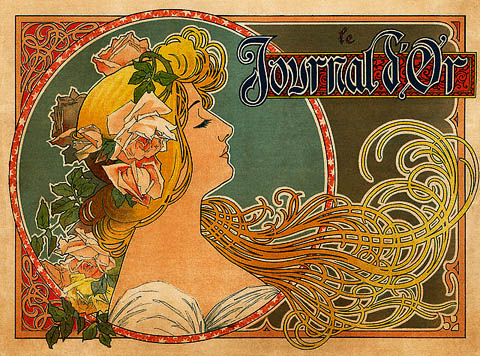 Art Nouveau Poster - tendrils