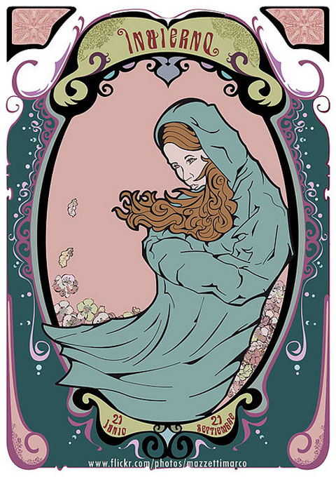 Art Nouveau Poster - invierno