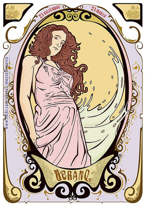 Art Nouveau Poster - verano