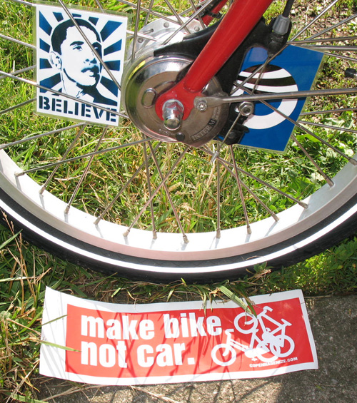 Bicycle Bumper Stickers - Make Bike Not Car