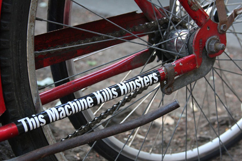 Bicycle Bumper Stickers - This Machine Kills Hipsters