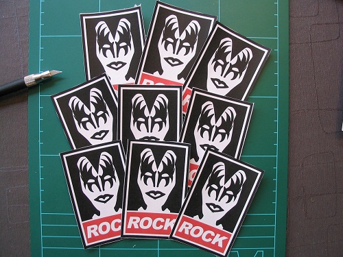 rock band stickers - KISS