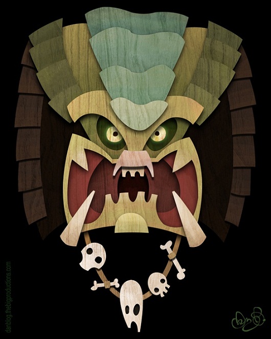 Tiki Art Poster Design Inspiration - Tiki Predator