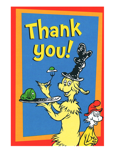 Dr. Seuss Art - Thank You Card