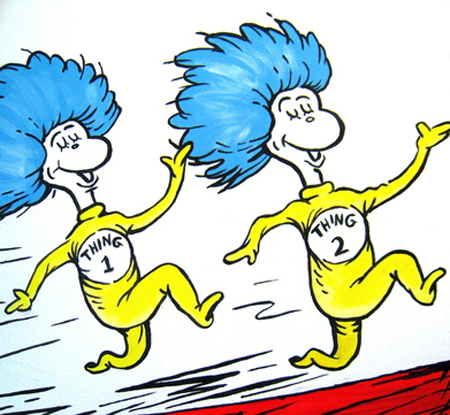 Dr. Seuss Art - Thing 1 and Thing 2