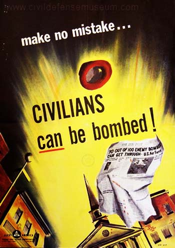 Vintage Home Front Posters - Civilians Can Be Bombed