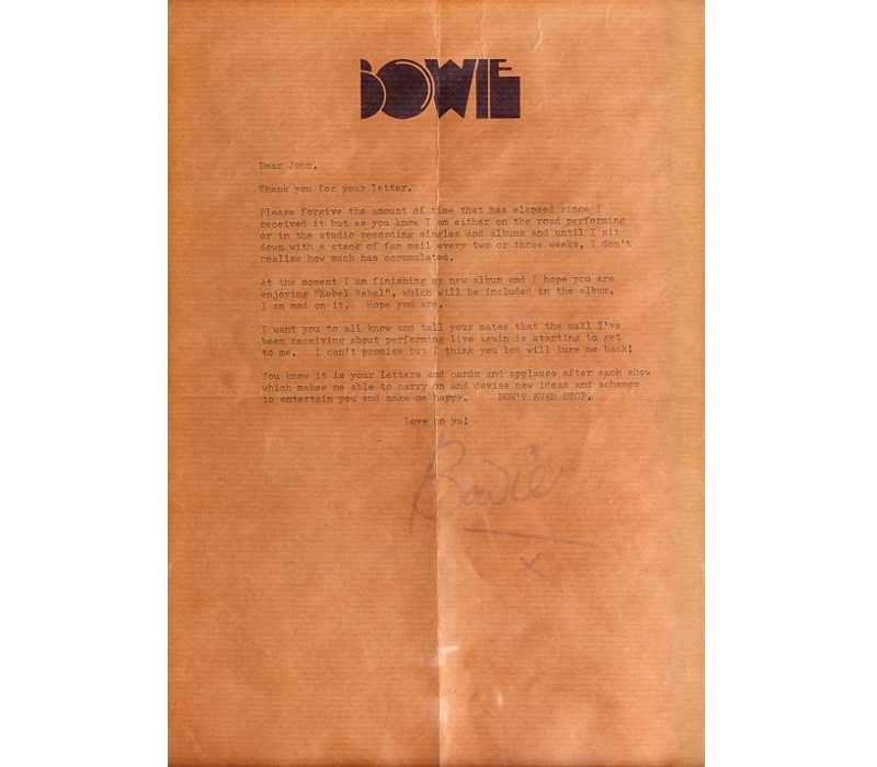 Personal Letterhead - David Bowie