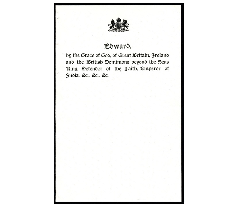 Personal Letterhead - Edward VIII