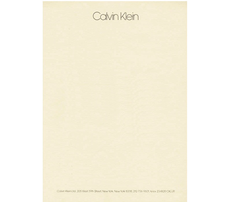 Personal Letterhead - Calvin Klein