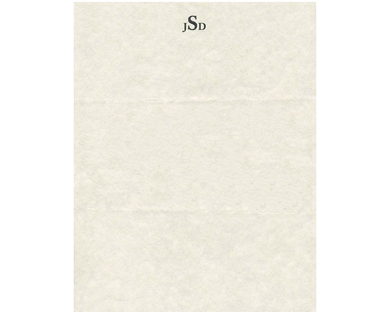 Personal Letterhead - J.D. Salinger